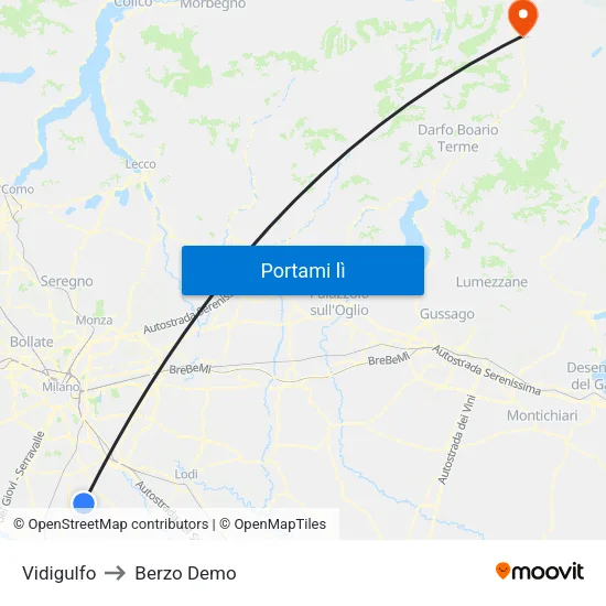 Vidigulfo to Berzo Demo map