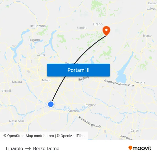 Linarolo to Berzo Demo map