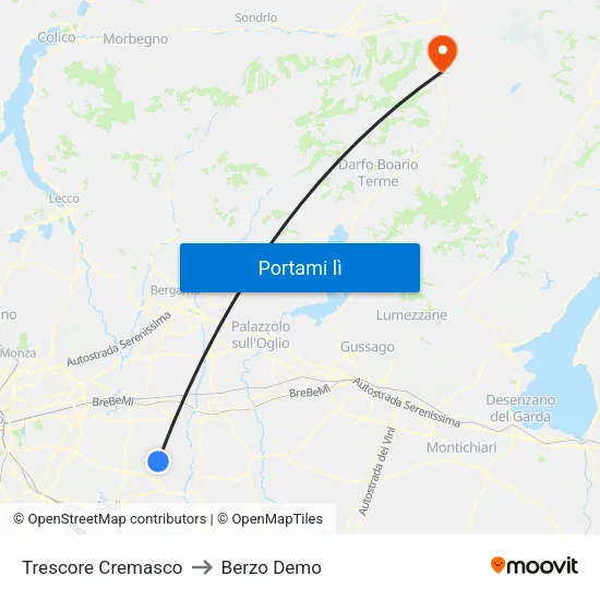 Trescore Cremasco to Berzo Demo map