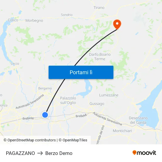 PAGAZZANO to Berzo Demo map