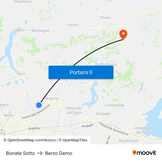 Bonate Sotto to Berzo Demo map
