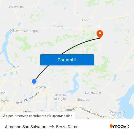 Almenno San Salvatore to Berzo Demo map
