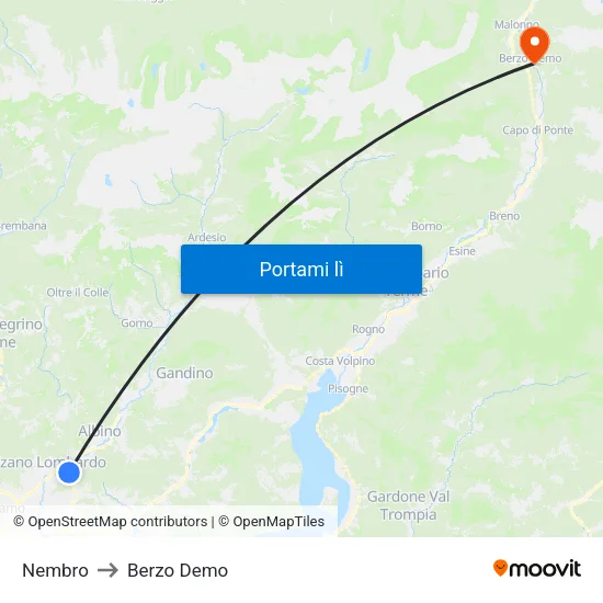 Nembro to Berzo Demo map