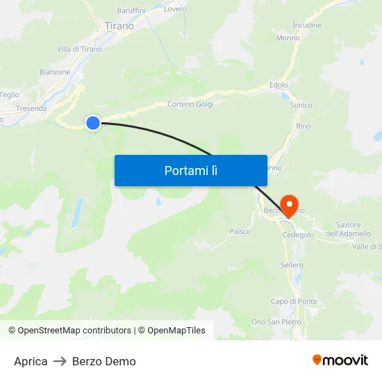 Aprica to Berzo Demo map