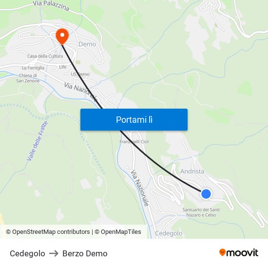 Cedegolo to Berzo Demo map