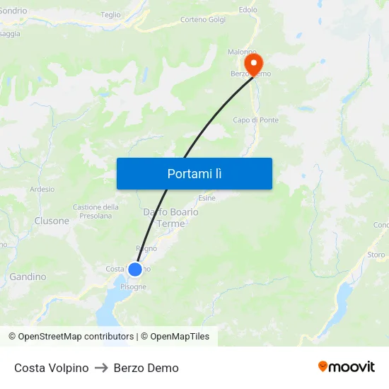 Costa Volpino to Berzo Demo map