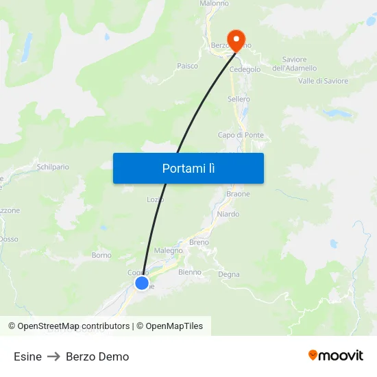 Esine to Berzo Demo map