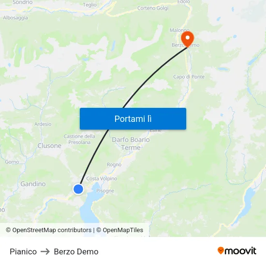 Pianico to Berzo Demo map