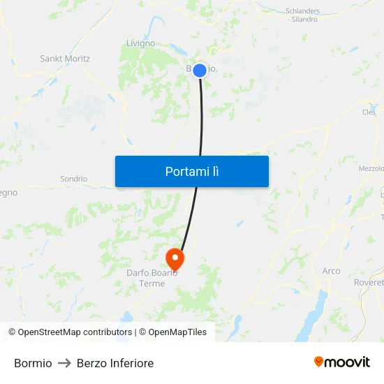 Bormio to Berzo Inferiore map