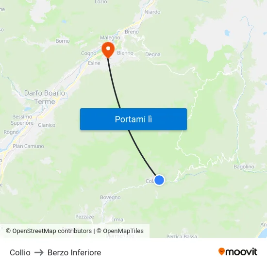 Collio to Berzo Inferiore map