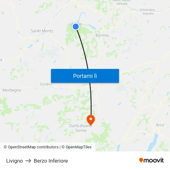 Livigno to Berzo Inferiore map