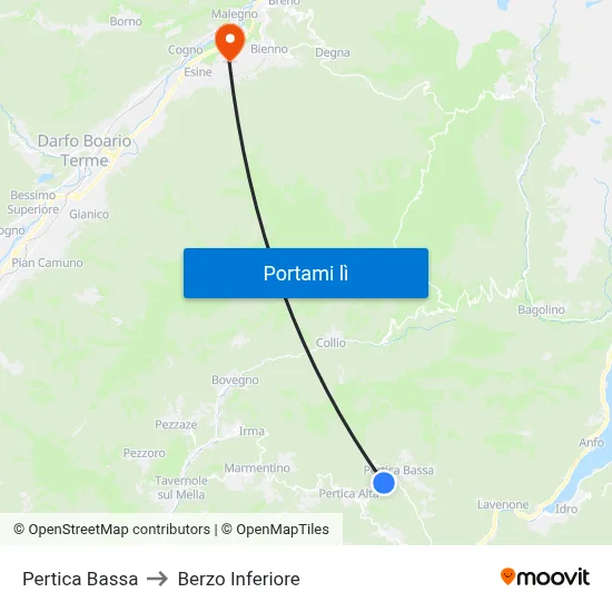 Pertica Bassa to Berzo Inferiore map