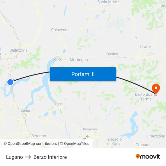 Lugano to Berzo Inferiore map