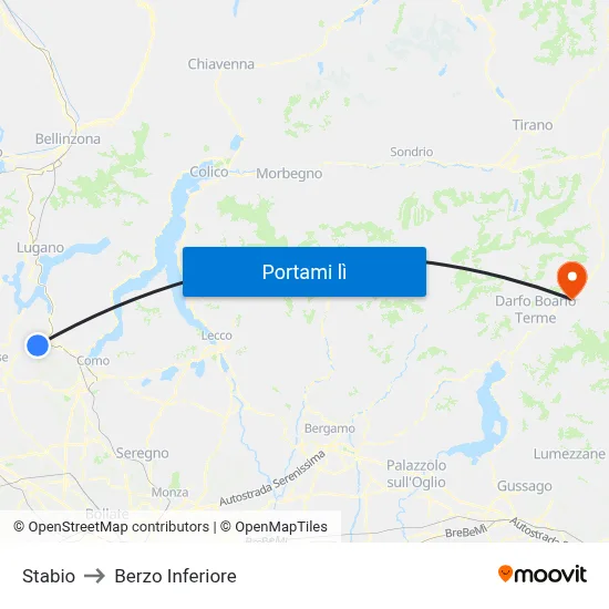 Stabio to Berzo Inferiore map