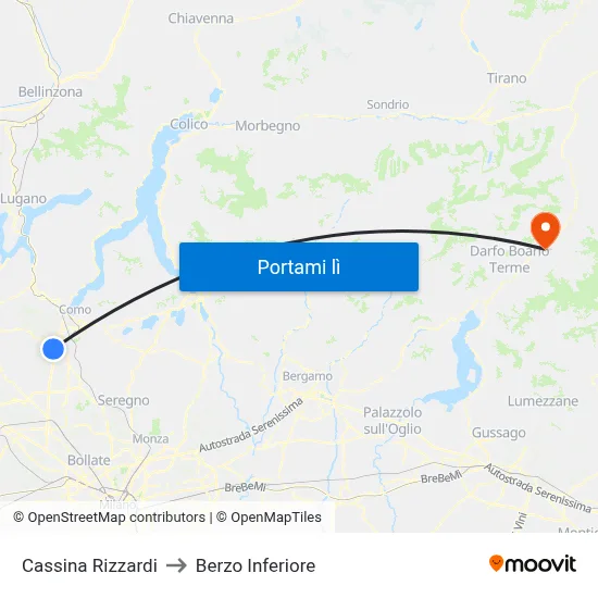 Cassina Rizzardi to Berzo Inferiore map