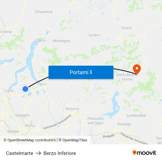 Castelmarte to Berzo Inferiore map