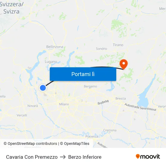 Cavaria Con Premezzo to Berzo Inferiore map