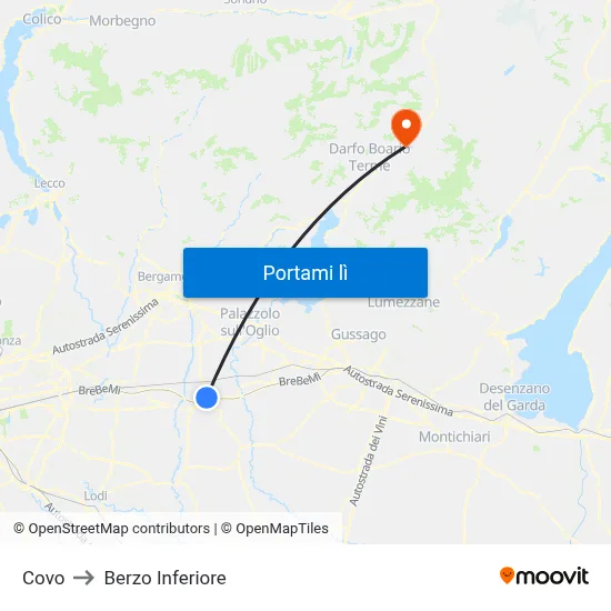 Covo to Berzo Inferiore map