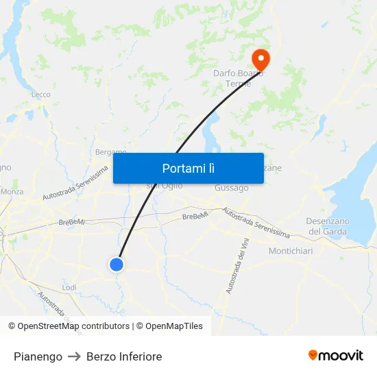 Pianengo to Berzo Inferiore map