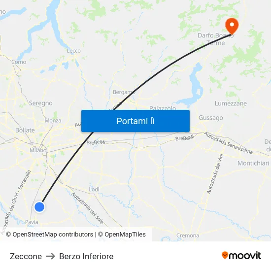 Zeccone to Berzo Inferiore map