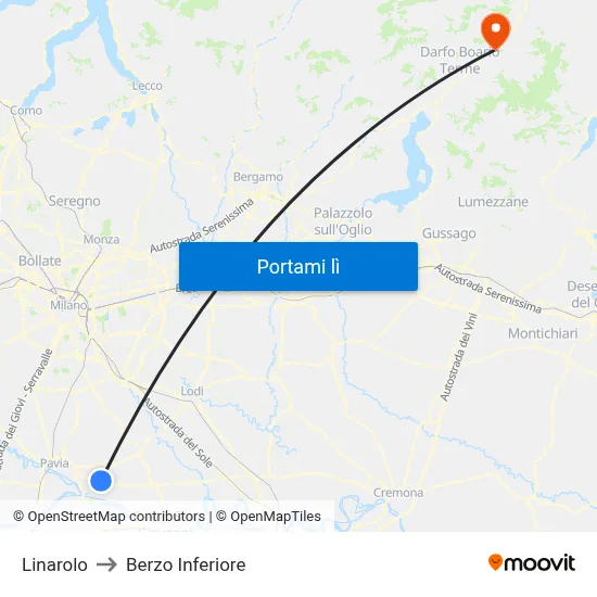 Linarolo to Berzo Inferiore map