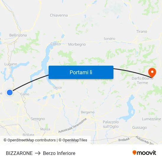 BIZZARONE to Berzo Inferiore map