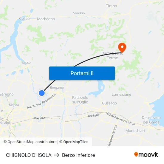 CHIGNOLO D' ISOLA to Berzo Inferiore map