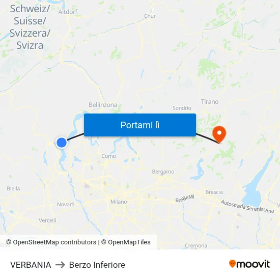 VERBANIA to Berzo Inferiore map