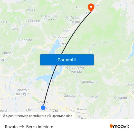 Rovato to Berzo Inferiore map