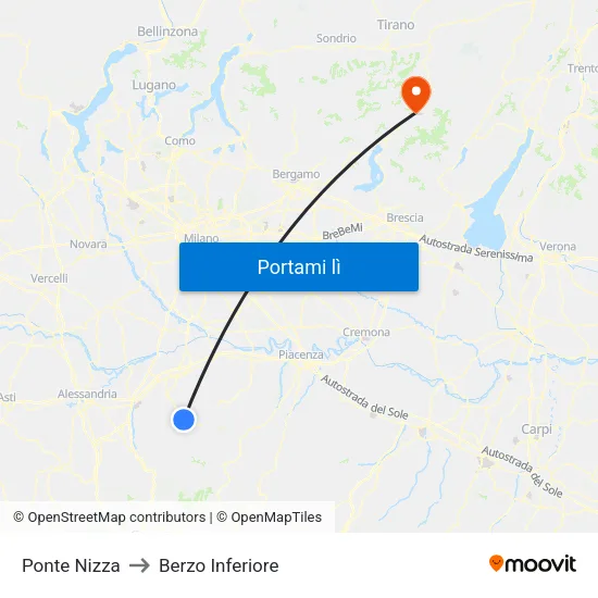Ponte Nizza to Berzo Inferiore map