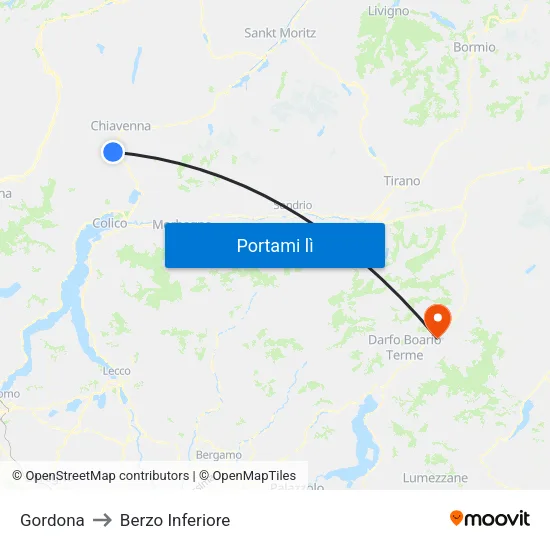 Gordona to Berzo Inferiore map