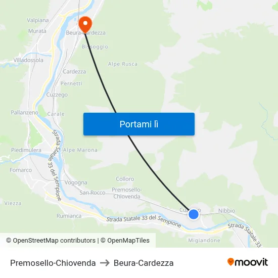 Premosello-Chiovenda to Beura-Cardezza map