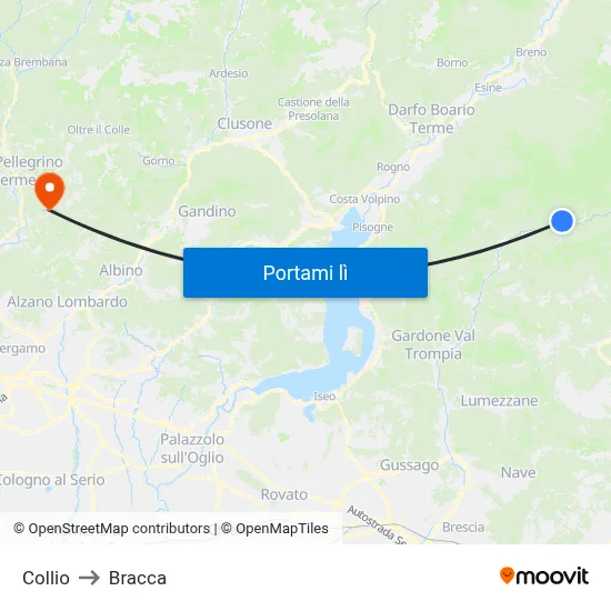 Collio to Bracca map