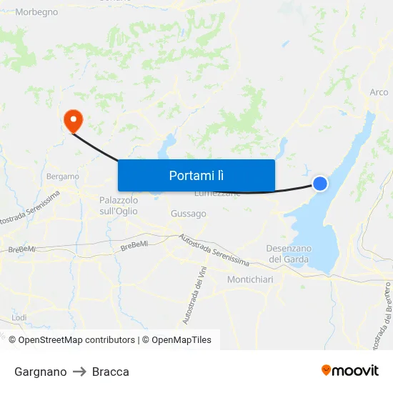 Gargnano to Bracca map