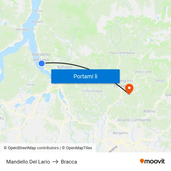 Mandello Del Lario to Bracca map