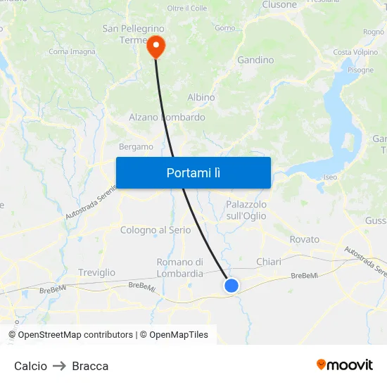 Calcio to Bracca map