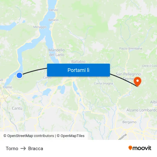 Torno to Bracca map