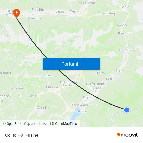 Collio to Fusine map