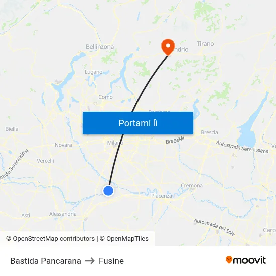 Bastida Pancarana to Fusine map