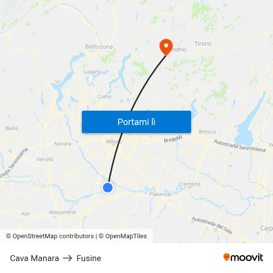 Cava Manara to Fusine map