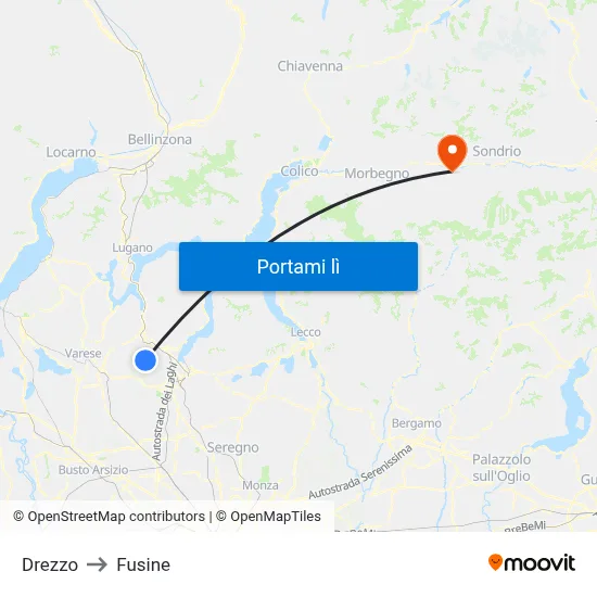 Drezzo to Fusine map