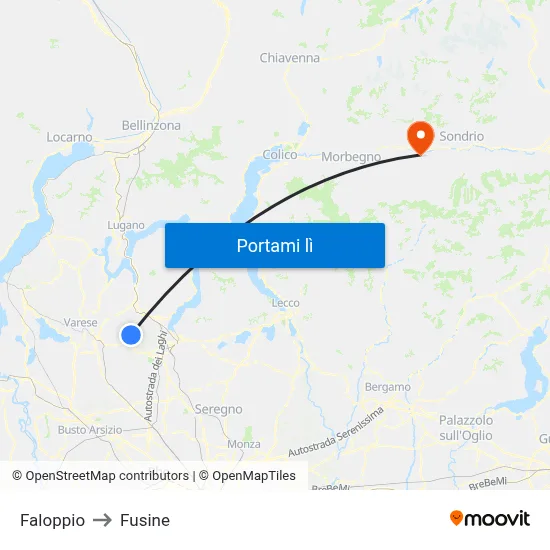 Faloppio to Fusine map