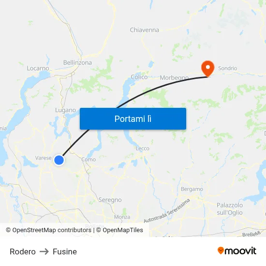 Rodero to Fusine map