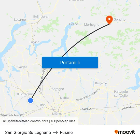 San Giorgio Su Legnano to Fusine map