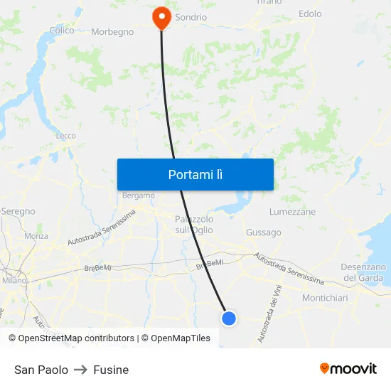 San Paolo to Fusine map