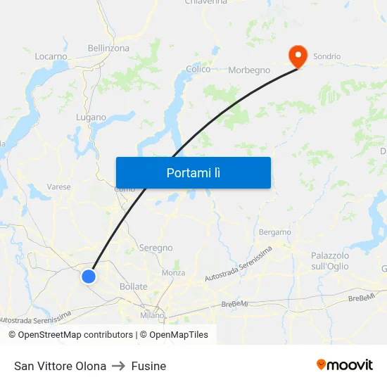 San Vittore Olona to Fusine map
