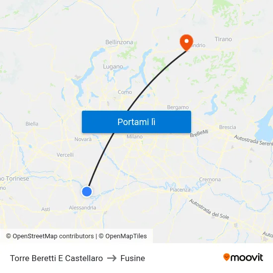 Torre Beretti E Castellaro to Fusine map
