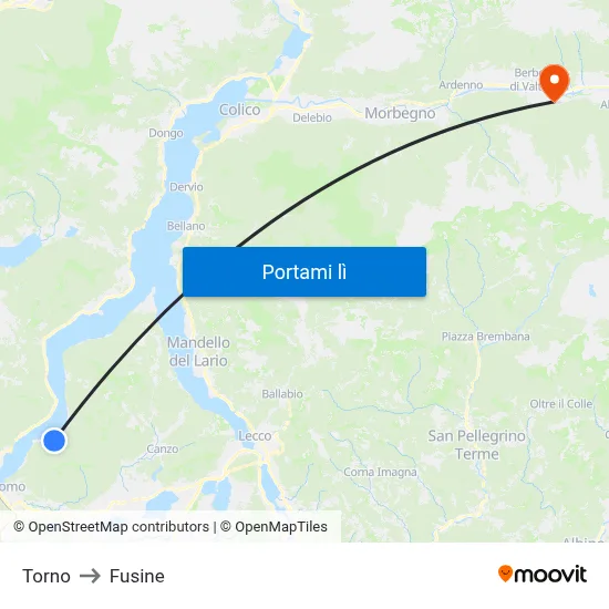Torno to Fusine map