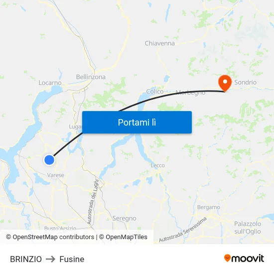 BRINZIO to Fusine map