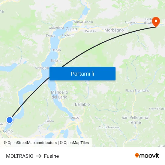 MOLTRASIO to Fusine map